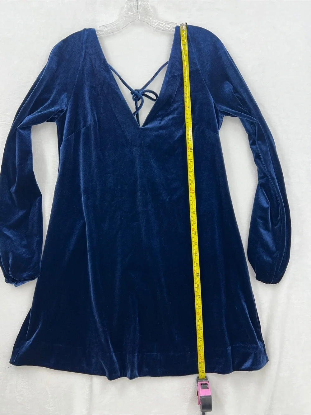 Free People Velvet Backless Dress in Deep Blue 0133